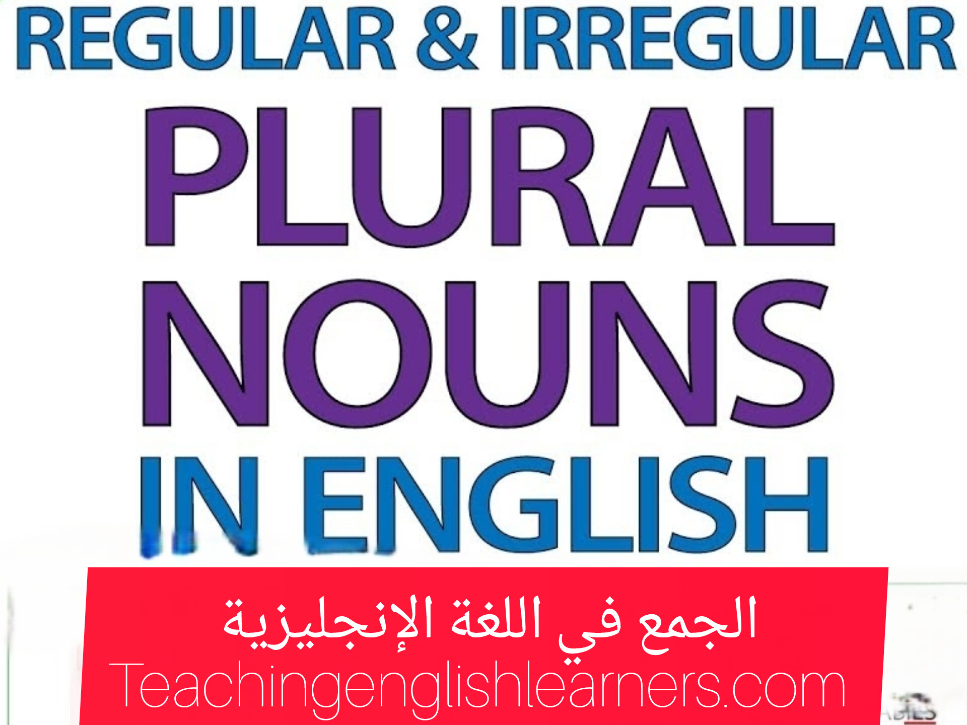 Plurals الجمع في اللغة الإنجليزية 
